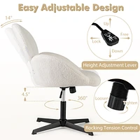 Swivel Cross Legged Chair with Adjustable Height and Rocking Function
