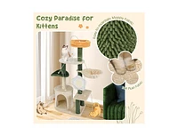 Modern Cat Tree with Plush Top Perch Stylish & Cozy Kitty Tower for Indoor Cats