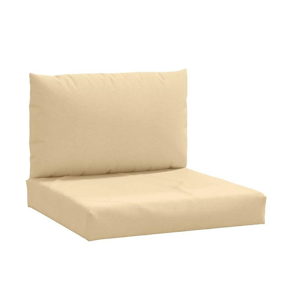 Pallet Cushions 2 pcs Melange Beige Fabric