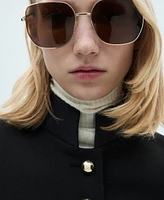 Mango Women's Mandarin Collar And Jewel Buttons Jacket