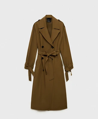 Mango Women's Oversized Long Lyocell Trench Coat