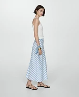 Mango Women's Printed Slit Skirt