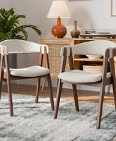 Furniture of America 2-Pc. Pearlcrest Boucle Fabric Dining Chair Set