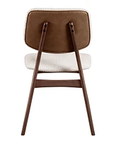 Furniture of America 2-Pc. Grove Boucle Fabric Padded Dining Chair Set