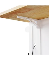 53" Kitchen Island with Drop Leaf, Outlets, Storage, and Side Racks