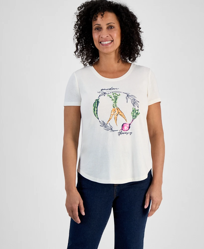 Style & Co Women's Graphic Crewneck T-Shirt, Created for Macy's