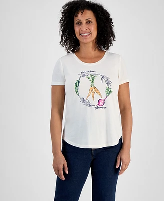 Style & Co Women's Graphic Crewneck T-Shirt, Created for Macy's