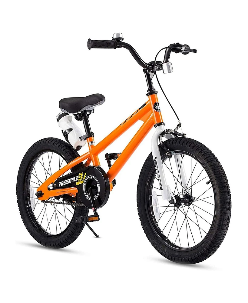 RoyalBaby Freestyle 18 Inch Kids Bike with Kickstand for Ages 5-9, Orange