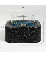 Tabletop Fire Pit with Glass Wind Guard Stylish, Functional, and Portable Outdoor Heating