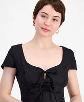 Guess Women's Short-Sleeve Double-Bow Mini Dress