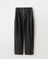 Mango Women's Straight Leather Trousers