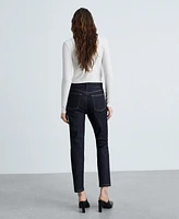 Mango Women's Claudia Rinse Wash Slim Crop Jeans