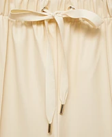 Mango Women's Wide Leg Leather-Effect Trousers