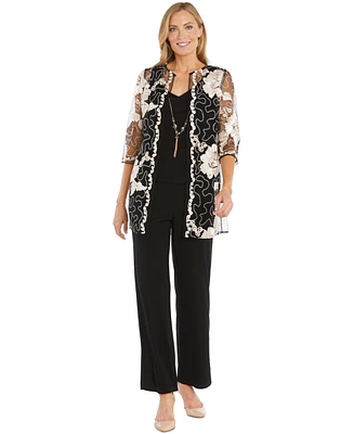 R & M Richards Women's 3-Pc. Embellished Pant Set