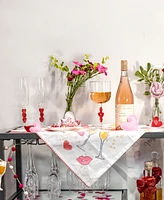 Qualia Glass Red Heart Stemmed Wine Glasses, Set of 2