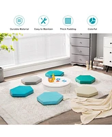 6 Pieces Multifunctional Hexagon Toddler Floor Cushions Classroom Seating with Handles