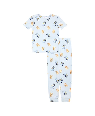 Bluey Little and Big Girls 2-Piece Short Sleeve T-Shirt Long Pant Pajama Set