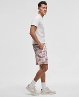 Mode of One Men's Squared Up Relaxed-Fit Geo-Print 6-1/2" Shiny Twill Shorts, Exclusively at Macy's
