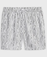 Mode of One Men's Woodgrain Relaxed-Fit Printed 6-1/2" Shiny Twill Shorts, Exclusively at Macy's