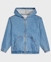 Mode of One Men's Relaxed-Fit Full-Zip Denim Hoodie, Exclusively at Macy's