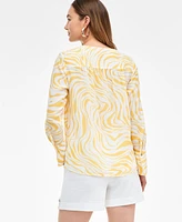 I.n.c. International Concepts Women's Printed Surplice Blouse, Exclusively at Macy's