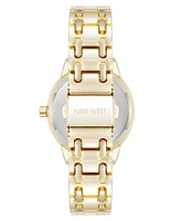 Nine West Women's Quartz Black and Gold-Tone Metal Alloy Bracelet Watch, 33mm