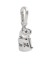 Coach Rhodium Collectible Signature Lock and Key Charms