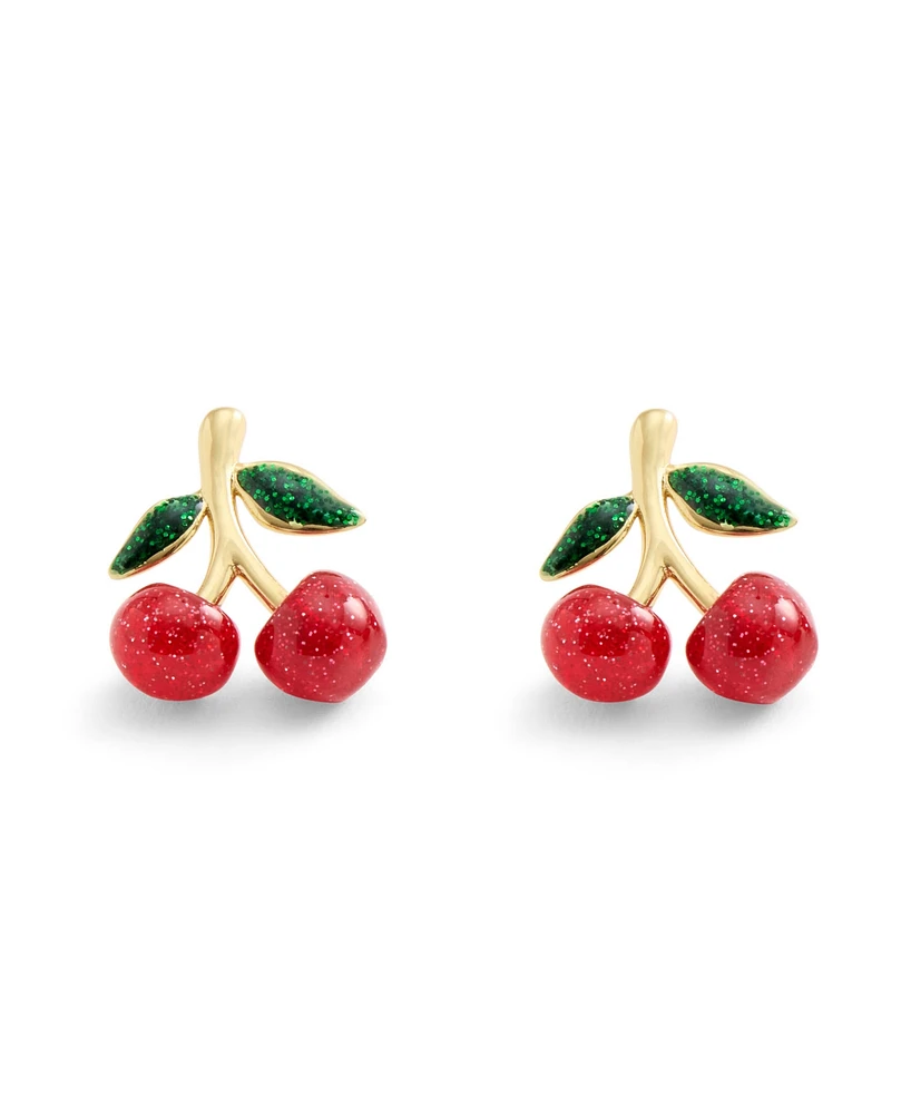 Coach Red Enamel Cherry Cluster Stud Earrings