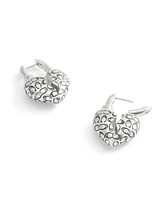 Coach Faux Stone Signature Quilted Broken Heart Huggie Earrings