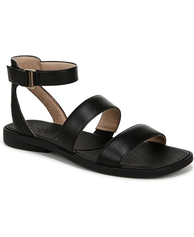 Soul Naturalizer Women's Fiesta Ankle Strap Footbed Flat Sandals