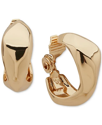 Anne Klein Gold-Tone Art Deco Chunky Clip On Earrings