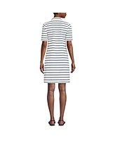Lands' End Women's Starfish Elbow Sleeve Polo Dress