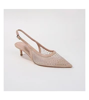 Frida Rhinestone Studded Mesh Slingback