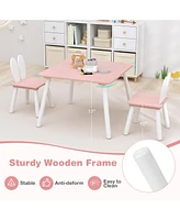 3 Pieces Kids Table and Chairs Set for Arts Crafts Snack Time