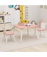 3 Pieces Kids Table and Chairs Set for Arts Crafts Snack Time