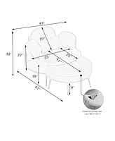 61 inches comfortable seat small sofa with end table