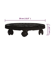 Plant Trolley with Wheels Diameter 11.8" Black 374.8 lb