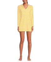 Lands' End Women's Hooded Mini Swim Upf 50 Cover-Up Dress