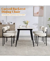 Dyhome Kitchen Chairs Mid-Century Modern Dining Chairs Set of 2, Kitchen Dining Room Chairs, Polyester Upholstered Wishbone Dining Chair