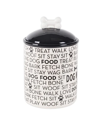 Bone Dry Ceramic Pet Treat Canister Dog Text