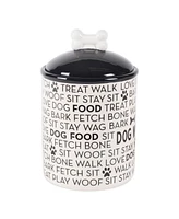 Bone Dry Ceramic Pet Treat Canister Dog Text