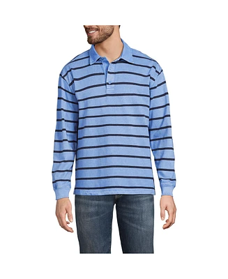Lands' End Men's Long Sleeve Overdye Rugby Shirt