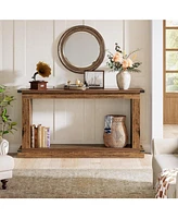 Tribesigns 63-Inch Console Table, Farmhouse Wood Sofa Table Behind Couch, 2-Tier Narrow Entryway Table with Storage, Entry Table for Entrance, Hallway