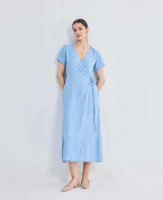 Maxi Wrap Dress Light Blue