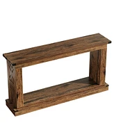 Tribesigns 63-Inch Console Table, Farmhouse Wood Sofa Table Behind Couch, 2-Tier Narrow Entryway Table with Storage, Entry Table for Entrance, Hallway