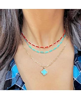 The Lovery Coral Bar Necklace 14K Gold