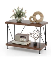 2-Tier Multipurpose Display Rack with Metal Frame