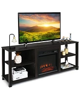 2-Tier Tv Storage Cabinet Console with Adjustable Shelves