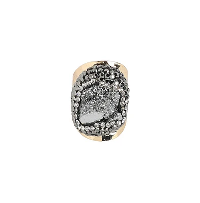 Crystal Crest Cocktail Ring