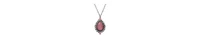 2028 Pink Glass Teardrop Crystal Accent Necklace